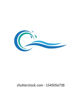 Water Wave Icon Logo Template