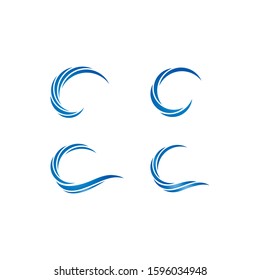 Water Wave Icon Logo Template vector illustration design 