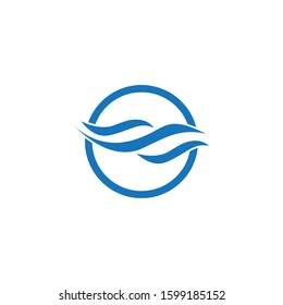Water Wave Icon Logo Template