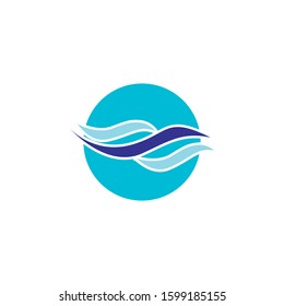 Water Wave Icon Logo Template