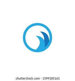 Water Wave Icon Logo Template