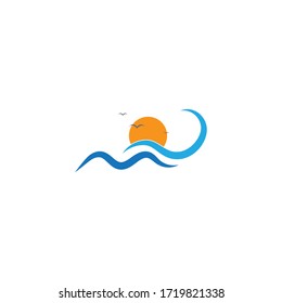 Water Wave. Icon Logo Template