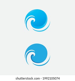 Water Wave Icon Logo Template	