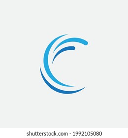 Plantilla de logotipo de icono de onda de agua	