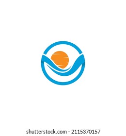 Water Wave Icon Logo Template vector illustration design 