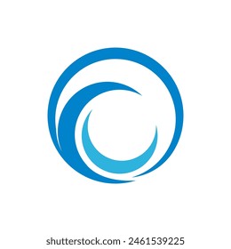 Diseño de Ilustración vectorial de Plantilla de logotipo de icono de onda de agua 