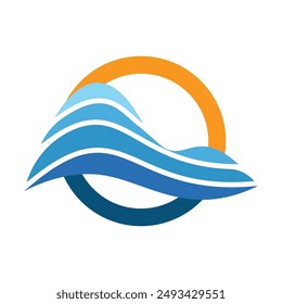 Water Wave Icon Logo Template vector