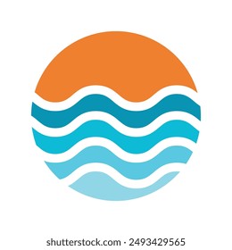 Water Wave Icon Logo Template vector