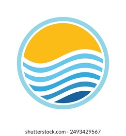 Vector de Plantilla con logotipo de ola de agua