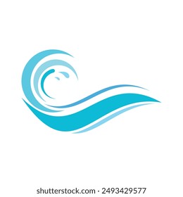 Water Wave Icon Logo Template vector