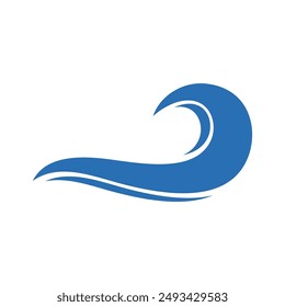 Water Wave Icon Logo Template vector