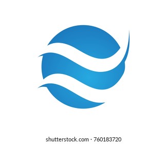 Water Wave Icon Logo Template