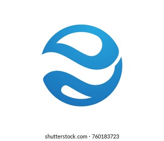 Water Wave Icon Logo Template