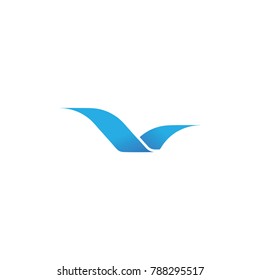 Water Wave Icon Logo Template. letter V. vector illustration