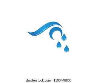 Water wave icon logo vector template