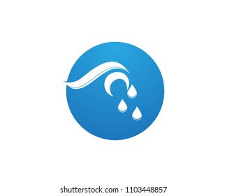 Water wave icon logo vector template