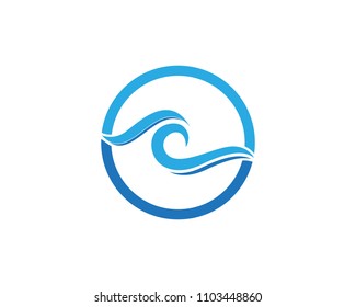 Water wave icon logo vector template