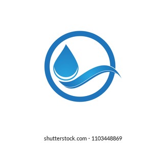 Water wave icon logo vector template