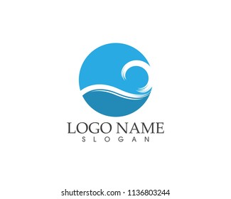 Water wave icon logo vector 