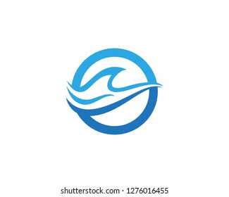 Water wave icon logo vector template