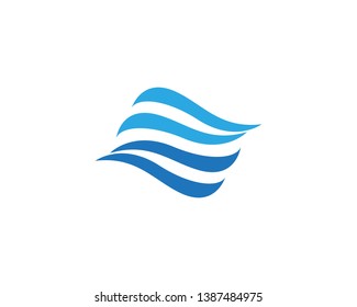 Water wave icon logo vector