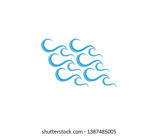 Water wave icon logo vector