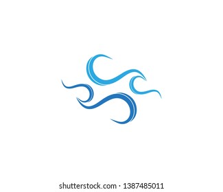 Water wave icon logo vector