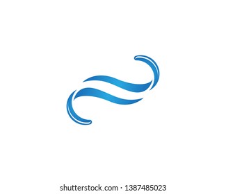 Water wave icon logo vector