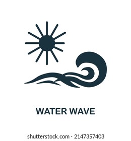 Icono de la ola de agua. Icono monocromo simple de Wave de agua para plantillas, diseño web e infografías