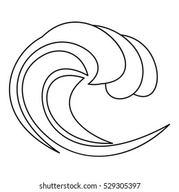Water wave icon. Outline illustration of water wave vector icon for web