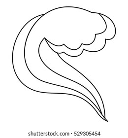 Water wave icon. Outline illustration of water wave vector icon for web
