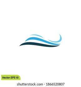 water wave icon sea symbol logo template 