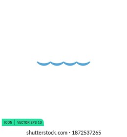 water wave icon sea symbol logo template simple design element