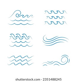 Water Wave Icon Set Vector Design.