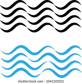 Water Wave Icon, Water Wave Sign Vector Art Illustration