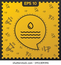 Water wave icon, sign, vector set, outline illustration concept. Extra vector elements for your design. Vector illustration