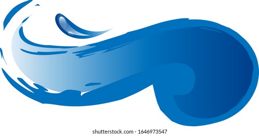 Water Wave Icon. Surf Logo. Vector Isolated On White Background. Hand Drawn Water Wave Icon. For Water Logo, Sign, Symbol, Surfing Icon, Sea And Ocean Logo. Abstract Ocean Waves Vector