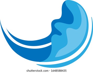 Icono de la ola de agua. Logo de Surf. Vector Aislado En Fondo Blanco. Icono De Ola De Agua Destilada A Mano. Para Logotipo De Agua, Signo, Símbolo, Icono De Surf, Logo De Mar Y Océano. Vector de ondas oceánicas abstractas