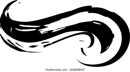 Icono de la ola de agua. Logo de Surf. Vector Aislado En Fondo Blanco. Icono De Ola De Agua Destilada A Mano. Para Logotipo De Agua, Signo, Símbolo, Icono De Surf, Logo De Mar Y Océano. Vector de ondas oceánicas abstractas