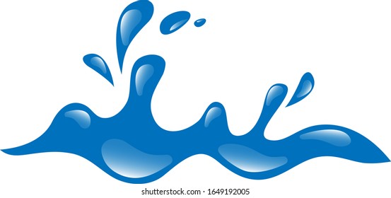 Water Wave Icon. Surf Logo. Vector Isolated On White Background. Hand Drawn Water Wave Icon. For Water Logo, Sign, Symbol, Surfing Icon, Sea And Ocean Logo. Abstract Ocean Waves Vector