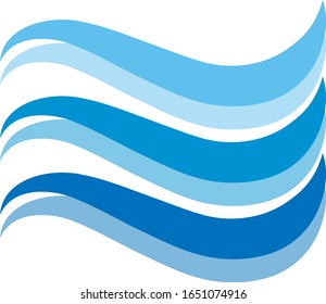 Water Wave Icon. Surf Logo. Vector Isolated On White Background. Hand Drawn Water Wave Icon. 