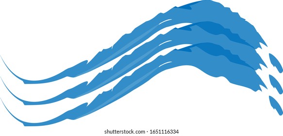 Water Wave Icon. Surf Logo. Vector Isolated On White Background. Hand Drawn Water Wave Icon.  