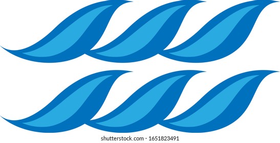Water Wave Icon. Surf Logo. Vector Isolated On White Background. Hand Drawn Water Wave Icon. For Water Logo, Sign, Symbol, Surfing Icon, Sea And Ocean Logo. Abstract Ocean Waves Vector