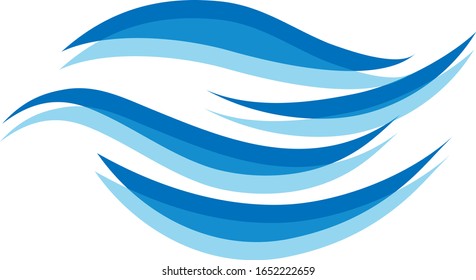 Water Wave Icon. Surf Logo. Vector Isolated On White Background. Hand Drawn Water Wave Icon. For Water Logo, Sign, Symbol, Surfing Icon, Sea And Ocean Logo. Abstract Ocean Waves Vector