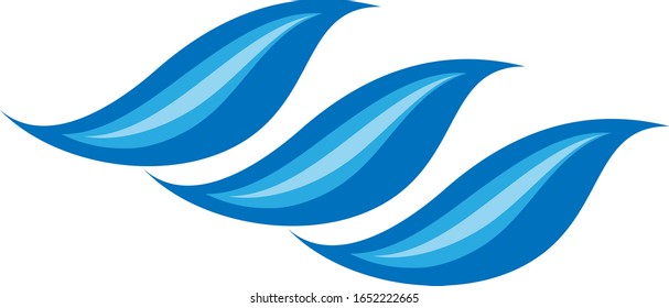 Water Wave Icon. Surf Logo. Vector Isolated On White Background. Hand Drawn Water Wave Icon. For Water Logo, Sign, Symbol, Surfing Icon, Sea And Ocean Logo. Abstract Ocean Waves Vector