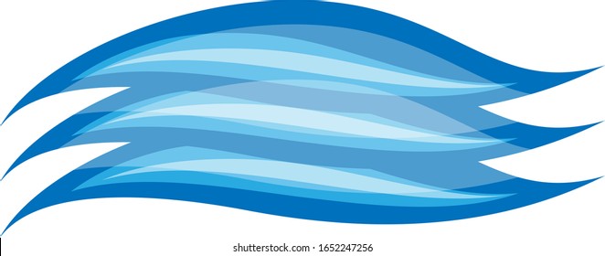 Water Wave Icon. Surf Logo. Vector Isolated On White Background 