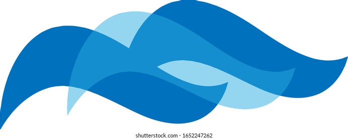 Icono de la ola de agua. Logo de Surf. Vector Aislado En Fondo Blanco.  