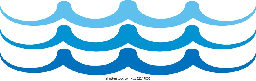 Water Wave Icon. Surf Logo. Vector Isolated On White Background. Hand Drawn Water Wave Icon. For Water Logo, Sign, Symbol, Surfing Icon, Sea And Ocean Logo. Abstract Ocean Waves Vector