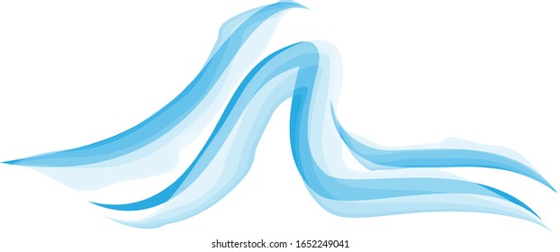 Water Wave Icon. Surf Logo. Vector Isolated On White Background. Hand Drawn Water Wave Icon. For Water Logo, Sign, Symbol, Surfing Icon, Sea And Ocean Logo. Abstract Ocean Waves Vector