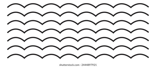 Water Wave Icon. Surf Logo. Vector Isolated On White Background. Hand Drawn Water Wave Icon. For Water Logo, Sign, Symbol, Surfing Icon, Sea And Ocean Logo. Abstract Ocean Waves Vector